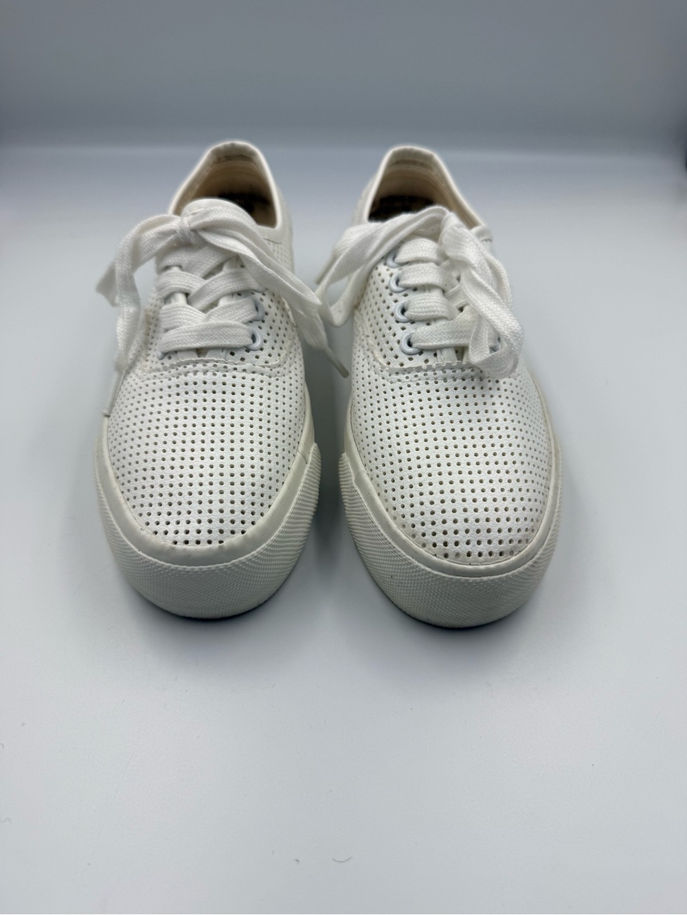 Restricted White Perforated Men's Sneakers